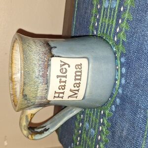 Harley-Davidson Blue and Tan Mug